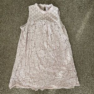 BOGO Xhilaration Tan Cream High Neck Lace Detailing Lined Dress XXL